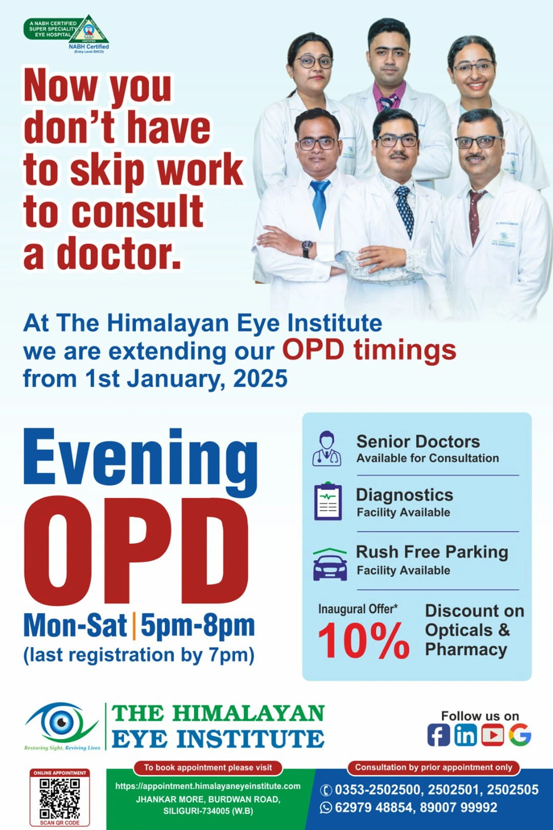 Evening OPD Mon-Sat: 5-8 PM Starting from 1st Jan 2025